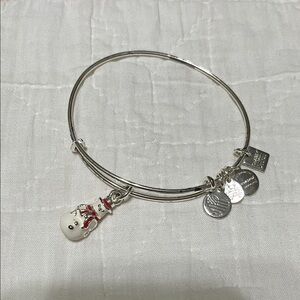 Alex and Ani Silver Snowman Charm Bracelet
